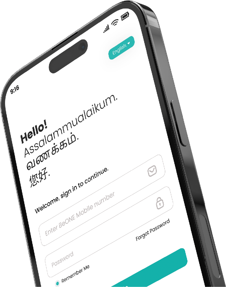 BeONE app sign in